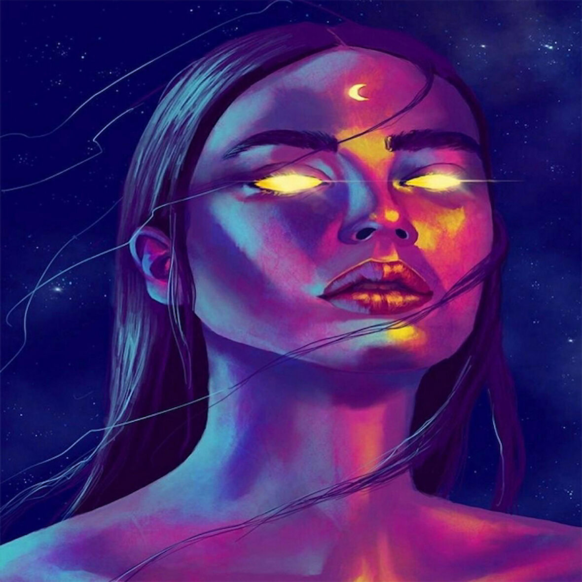 Canvas Ay Tanrıcasi Sayılarla Boyama Seti  Kasnaklı 40 x 50 cm