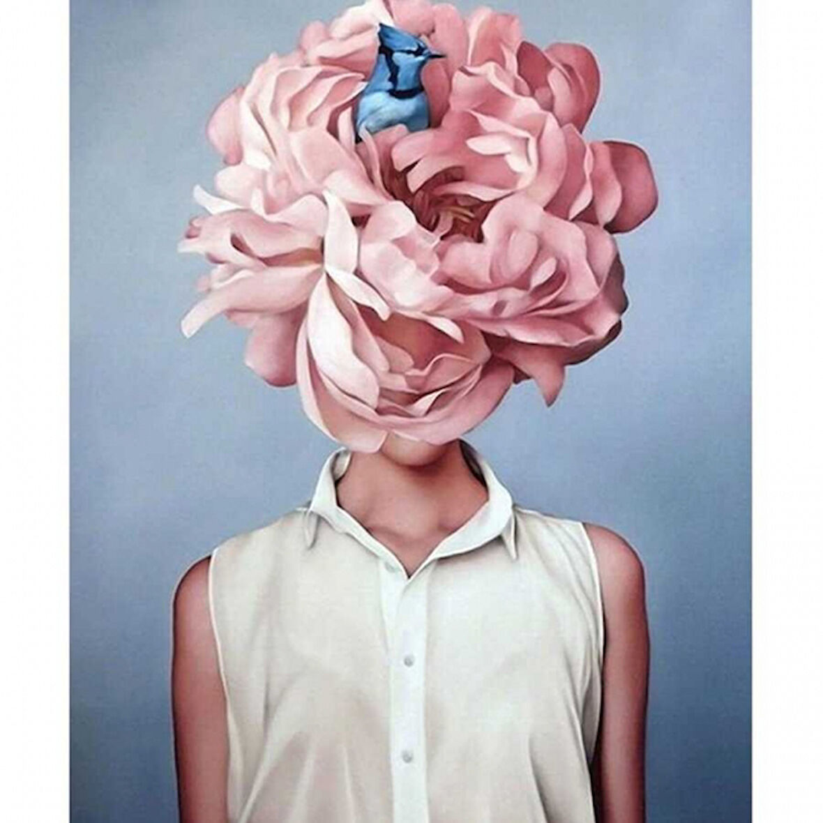 Canvas Çiçek Kadın 27 Sayılarla Boyama Seti  Kasnaklı 40 x 50 cm