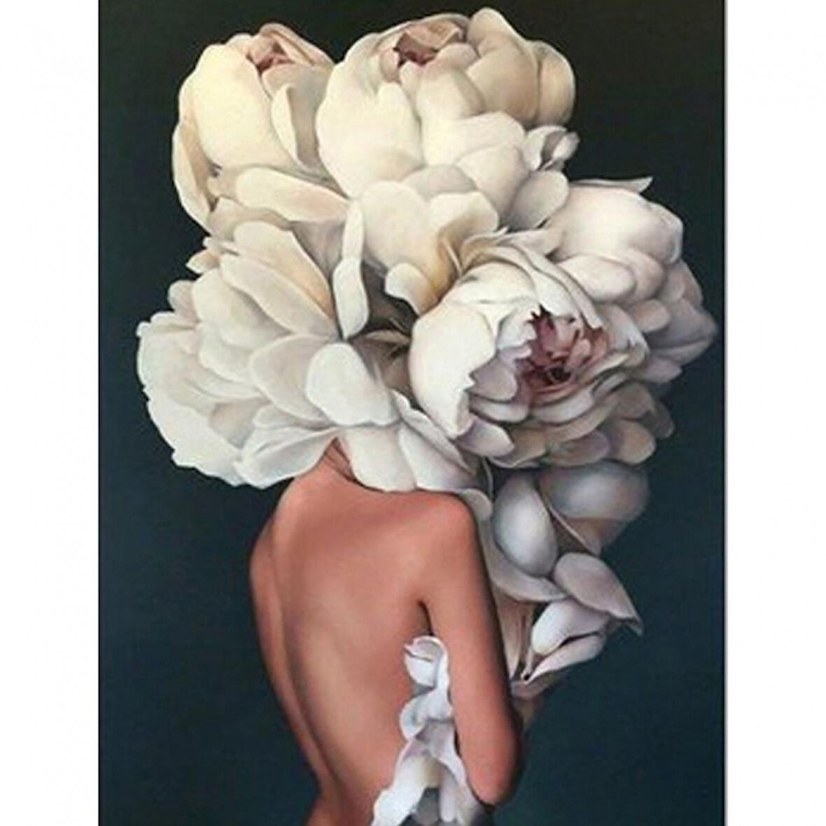 Canvas Çiçek Kadın 3 Sayılarla Boyama Seti  Kasnaklı 40 x 50 cm