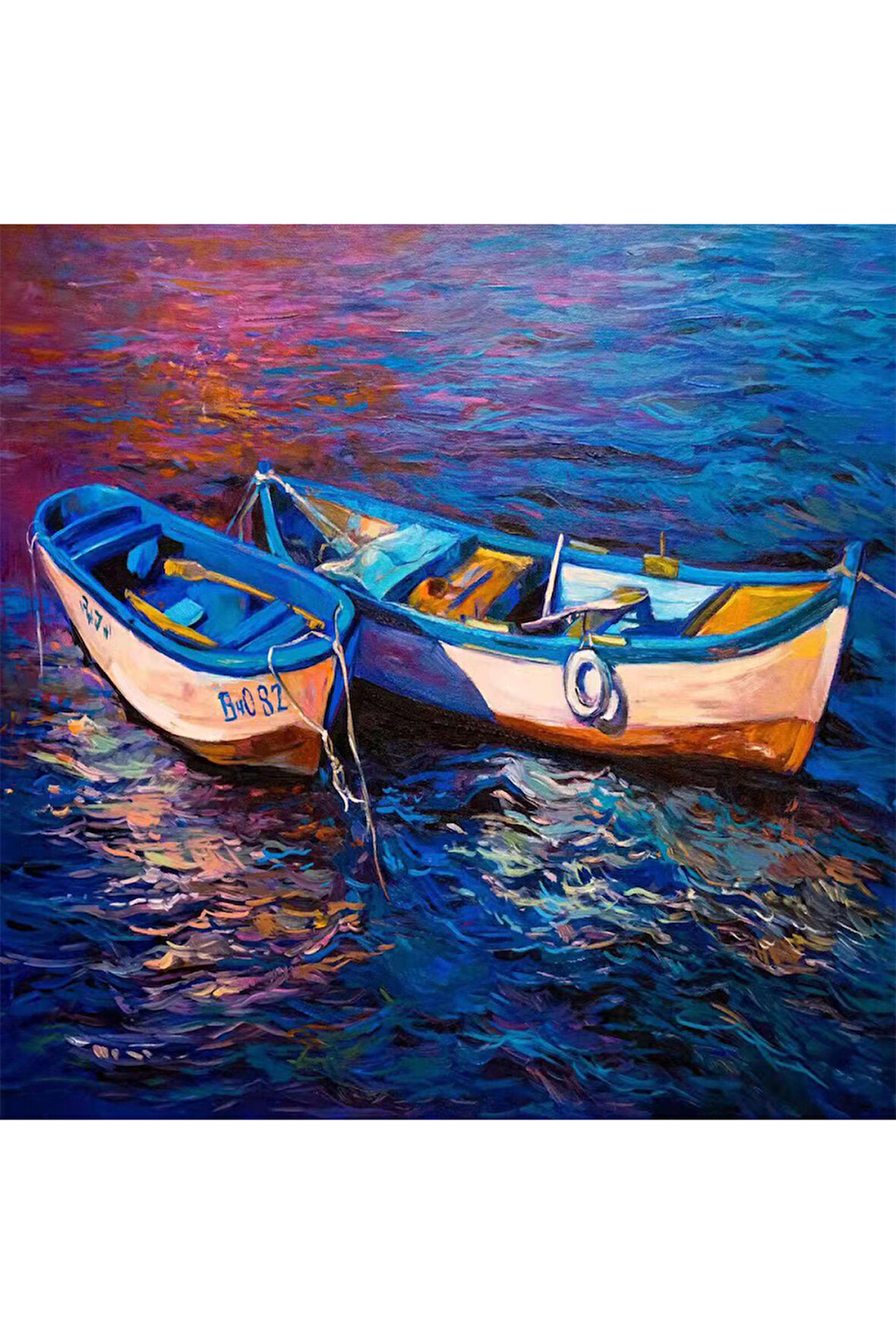 Canvas 2 Kayık Sayılarla Boyama Seti   Kasnaklı 40 x 50 cm