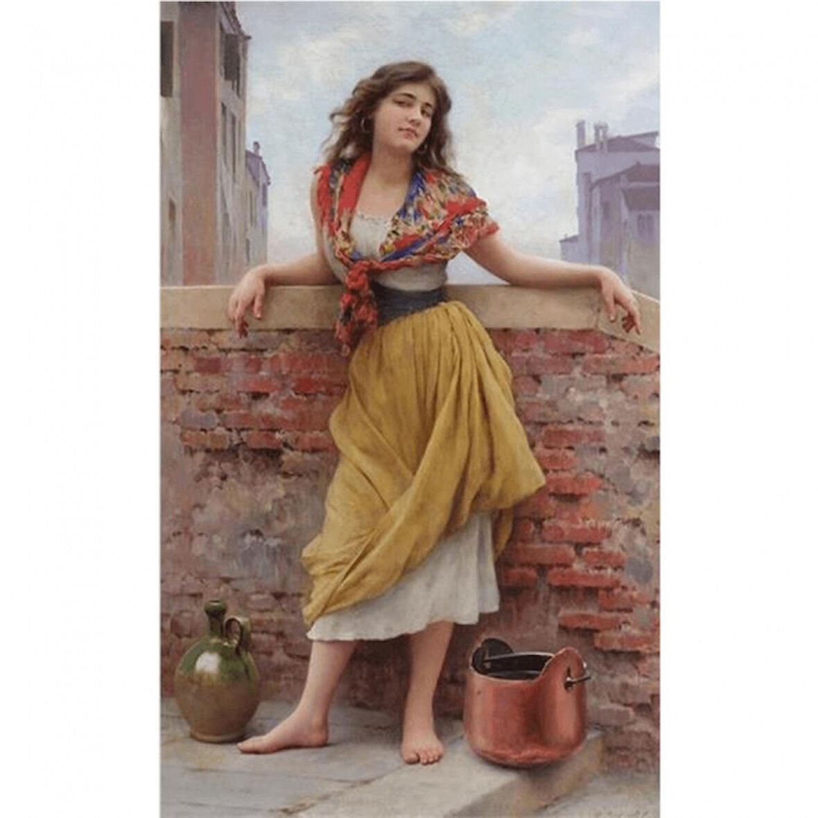 Canvas Köylü Güzeli Sayılarla Boyama Seti  Kasnaklı 40 x 50 cm