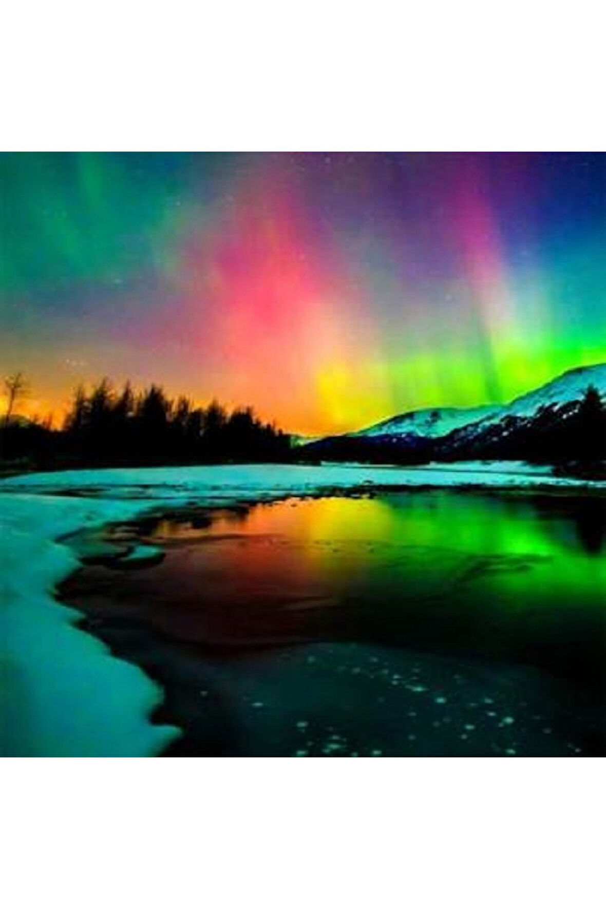 Canvas Renkli Göl Sayılarla Boyama Seti   Kasnaklı 40 x 50 cm