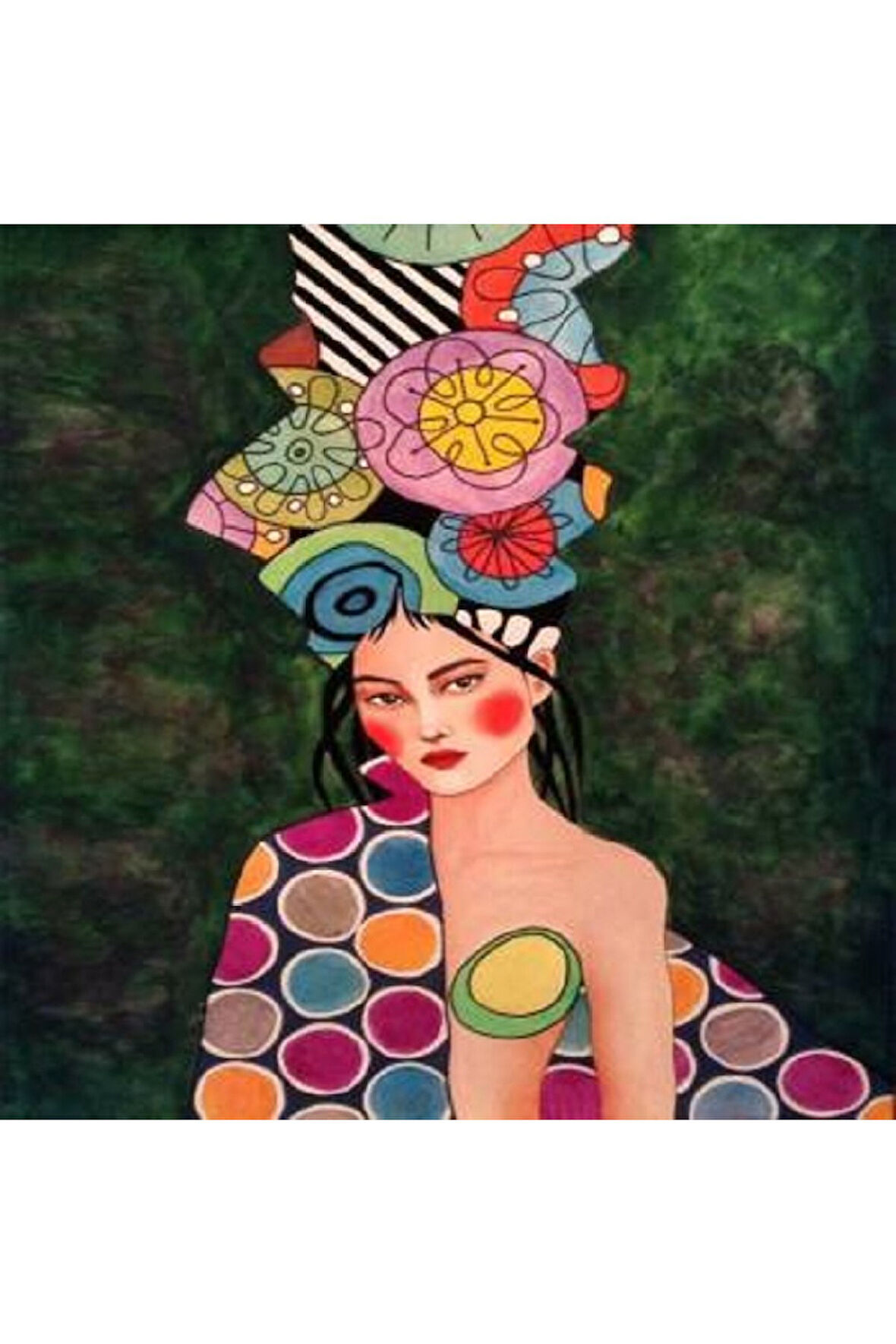 Canvas Kadın Ve Renkler Sayılarla Boyama Seti   Kasnaklı 40 x 50 cm