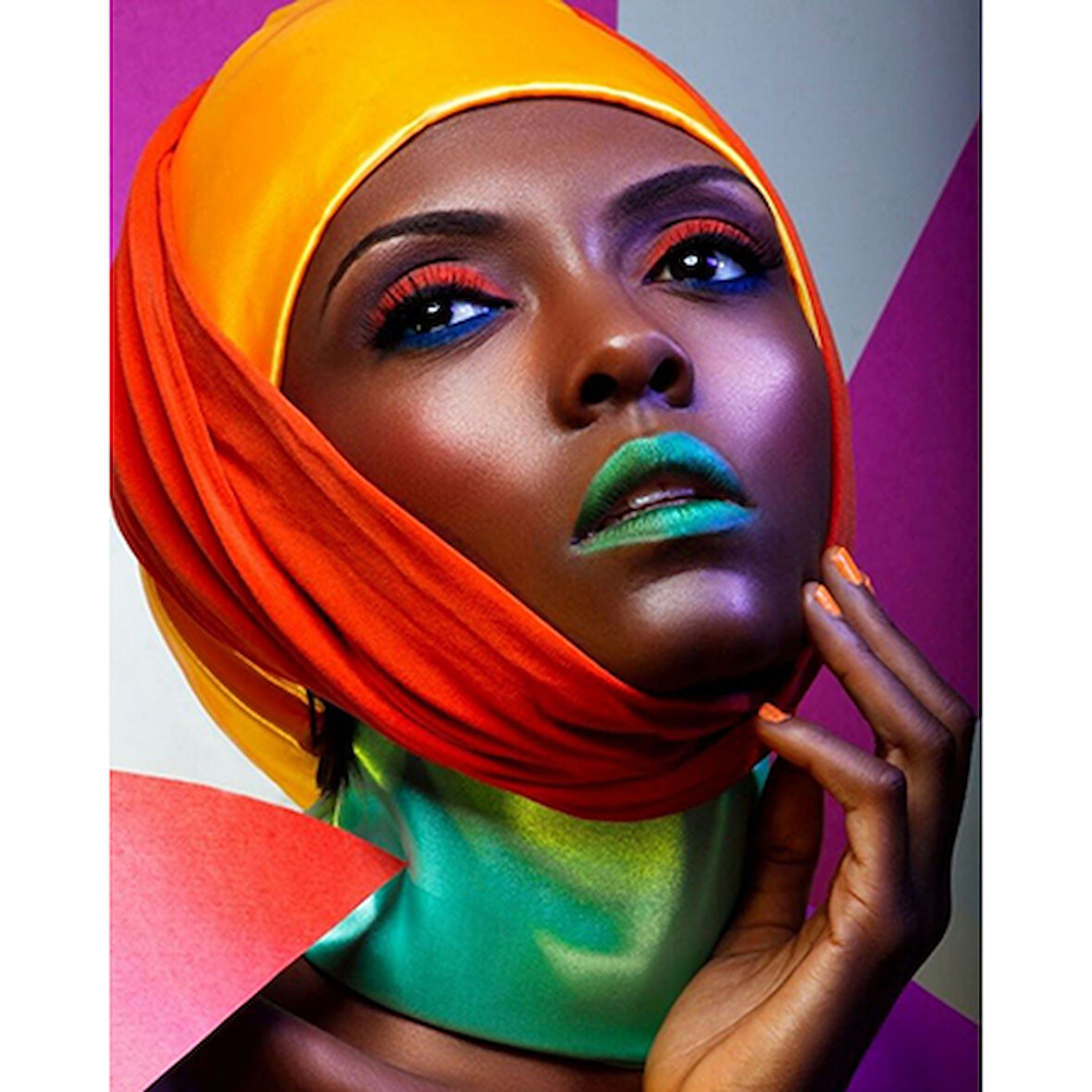 Canvas Afrikalı Model Sayılarla Boyama Seti  Kasnaklı 40 x 50 cm