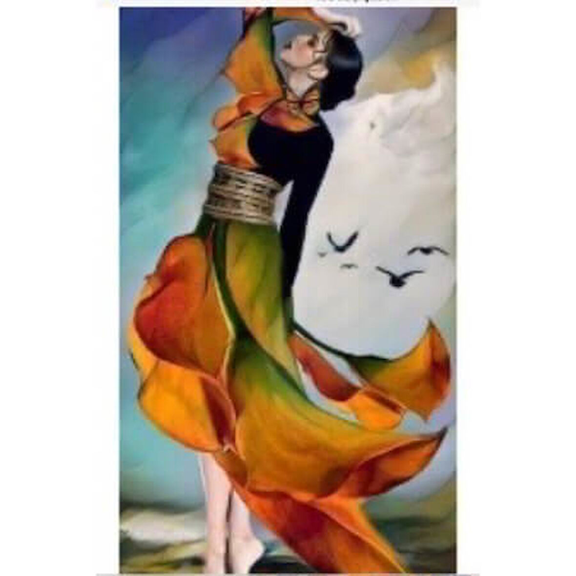 Canvas Düşünen Kadın Sayılarla Boyama Seti  Kasnaklı 40 x 50 cm