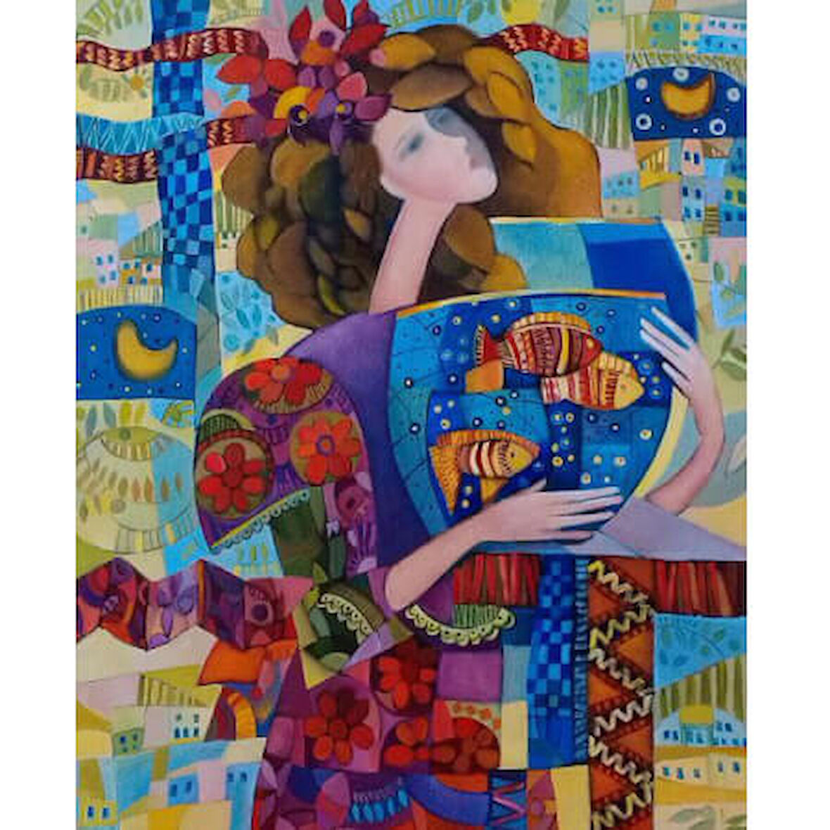 Canvas Kadınların İç Dünyası Sayılarla Boyama Seti  Kasnaklı 40 x 50 cm