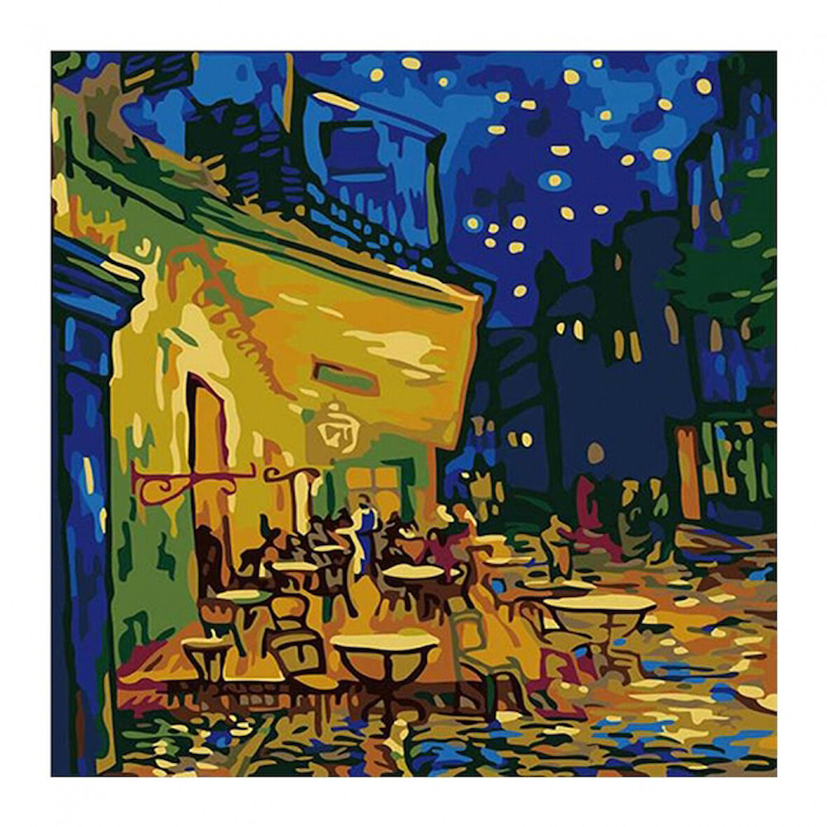 Canvas Van Gogh Teras Kafe Sayılarla Boyama Seti  Kasnaklı 40 x 50 cm