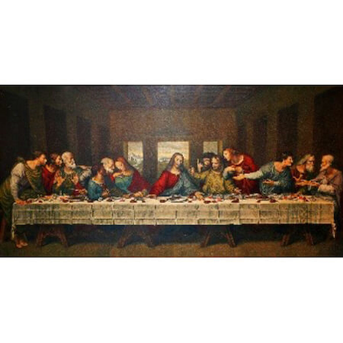 Canvas Leonardo Ve Son Yemek Sayılarla Boyama Seti  Kasnaklı 40 x 50 cm