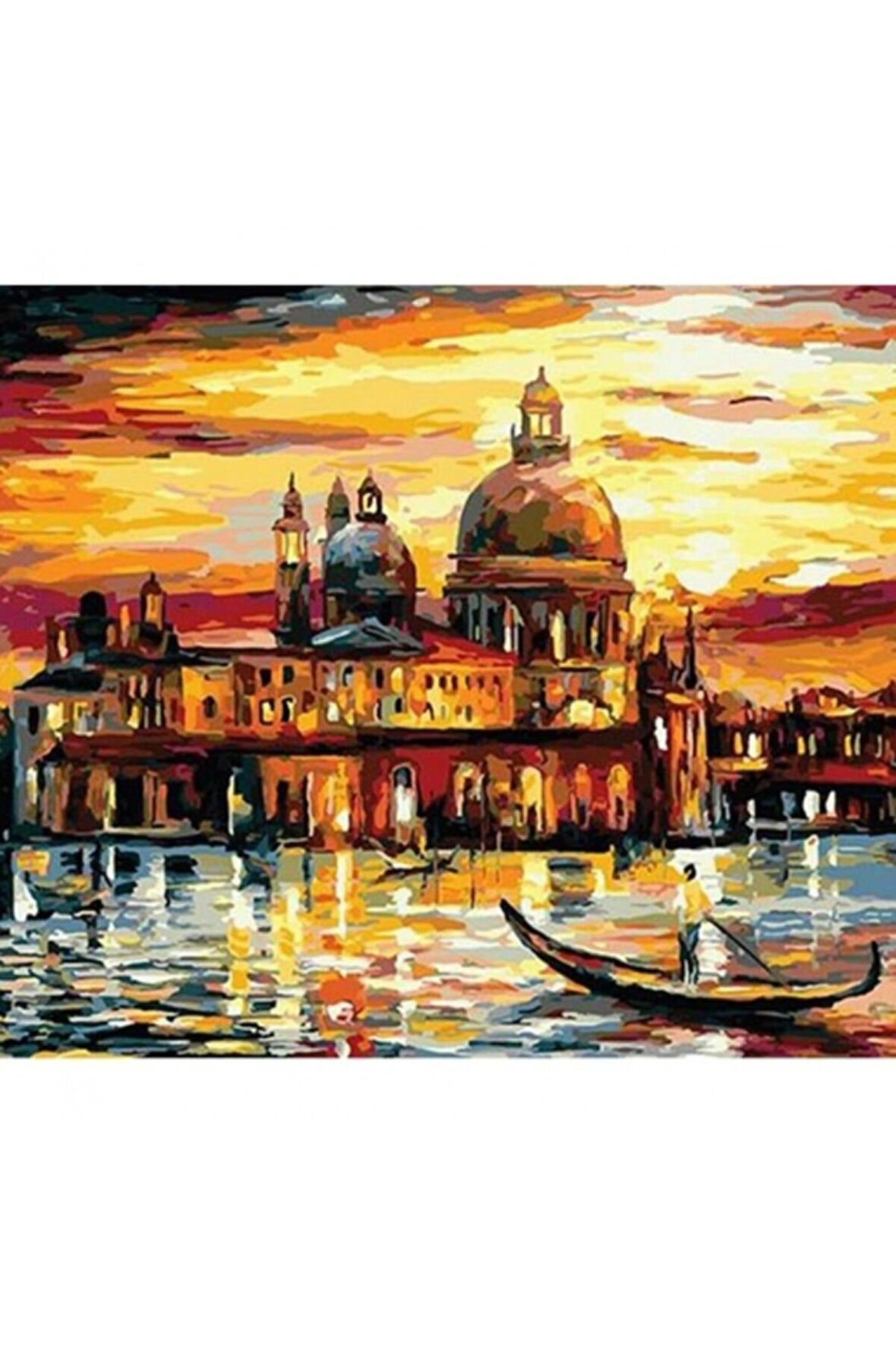Canvas Venedik Gezisi 2 Sayılarla Boyama Seti  Kasnaklı 40 x 50 cm