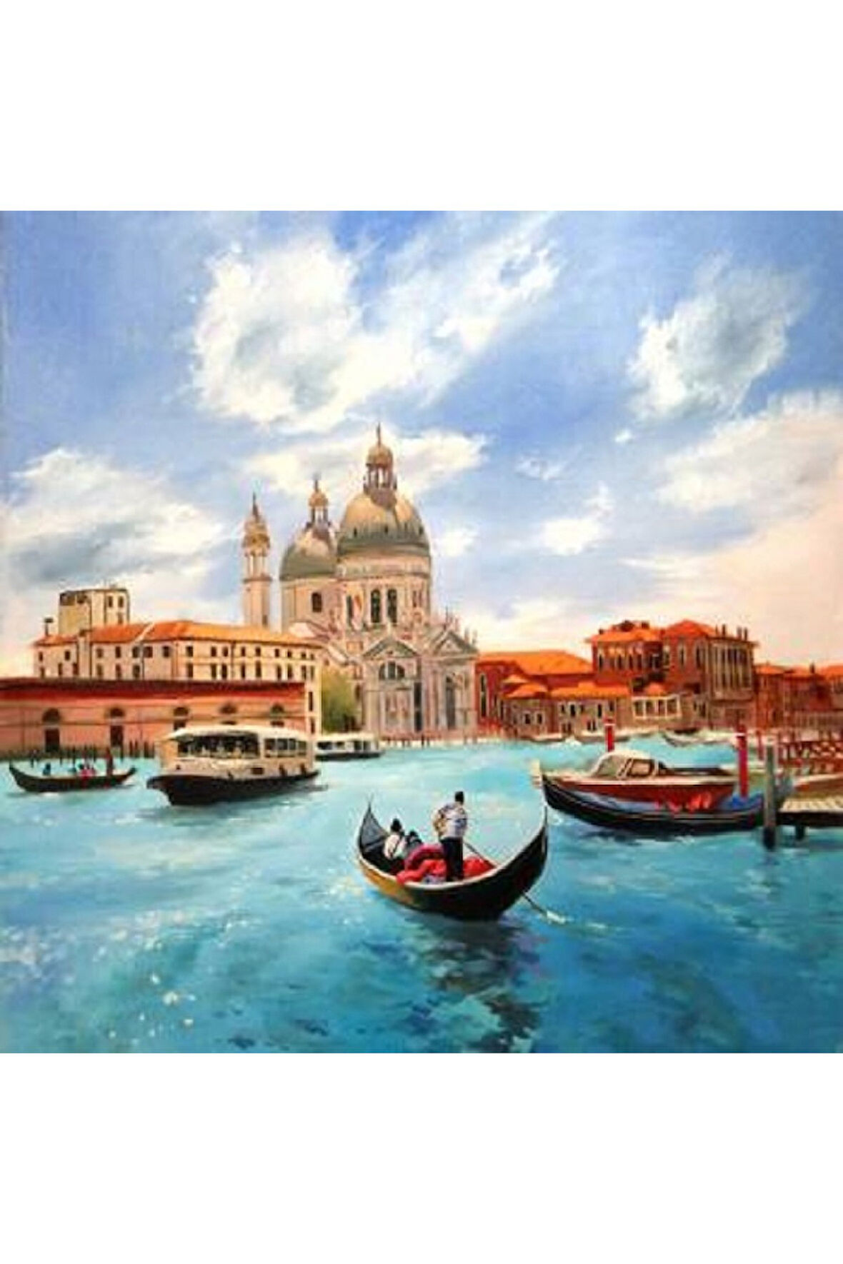 Canvas İtalyada Bir Gün Sayılarla Boyama Seti   Kasnaklı 100 x 140 cm