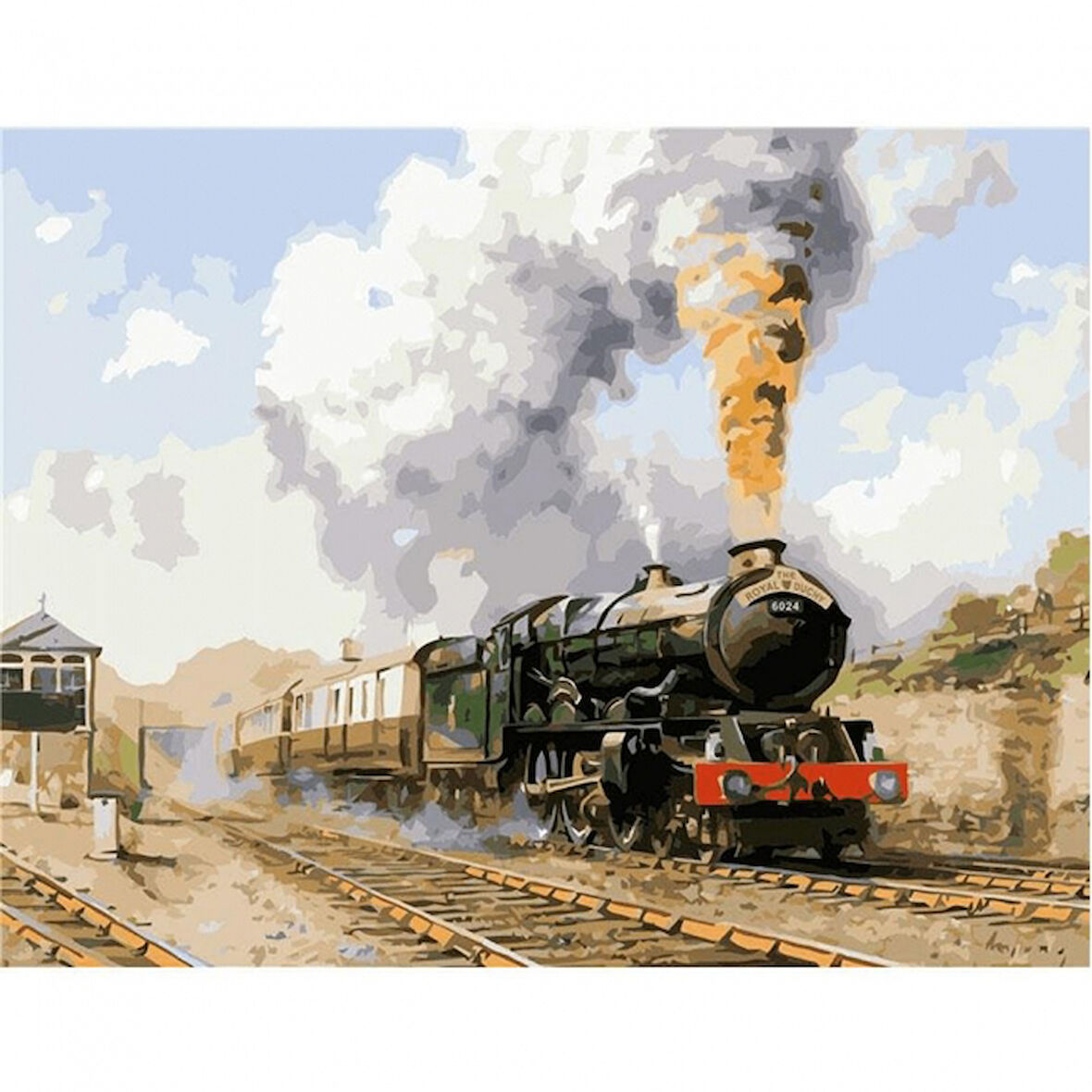Canvas Doğu Ekspresi Sayılarla Boyama Seti  Kasnaklı 40 x 50 cm