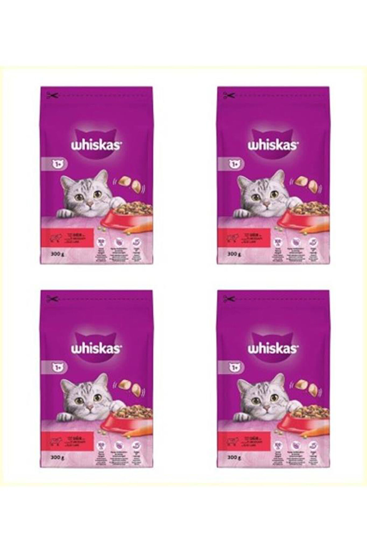 Whiskas Biftekli Havuçlu Kuru Kedi Maması 300 Gr*4 Adet
