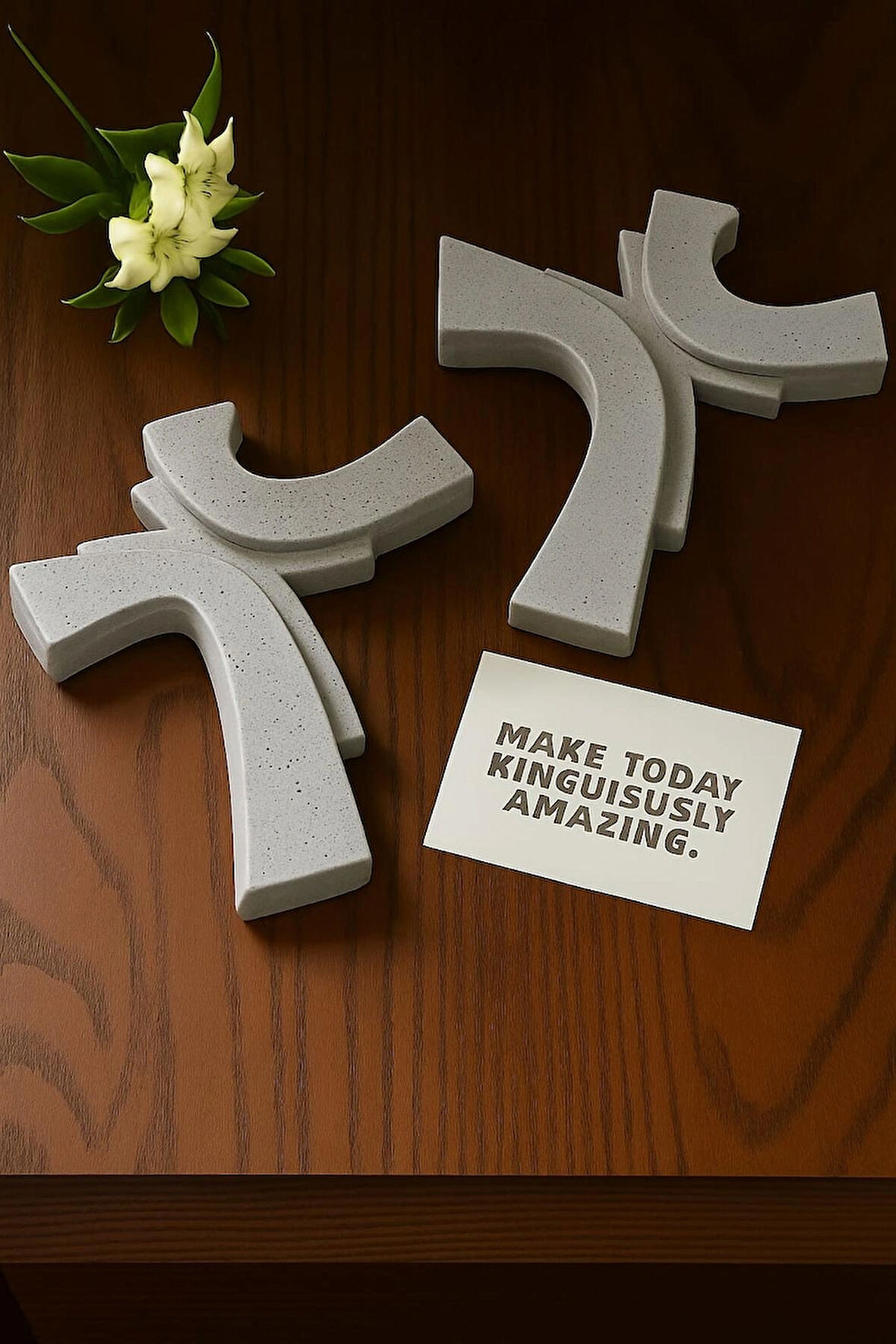 Asimetrik Form Beton Vazo – Minimal & Sanatsal Dekor 2 Li