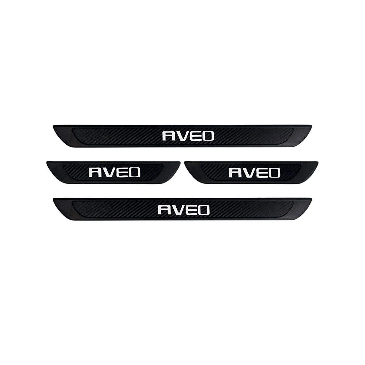 Chevrolet Aveo 2011-2018 Modeller  Old Karbon Kapı Eşiği 4 Parça Krom Yazılı