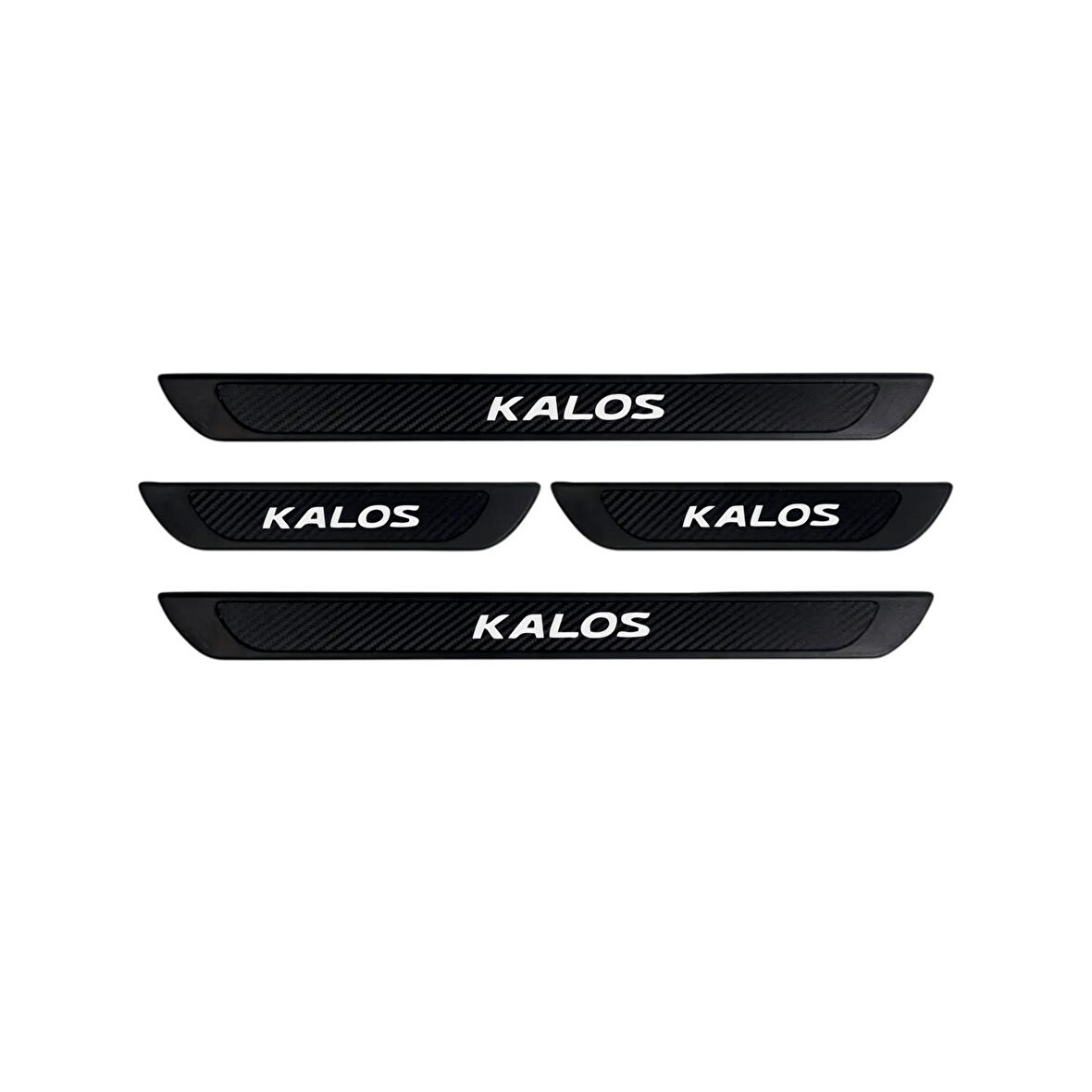 Chevrolet Kalos 2002-2007 Modeller   Old Karbon Kapı Eşiği 4 Parça Krom Yazılı