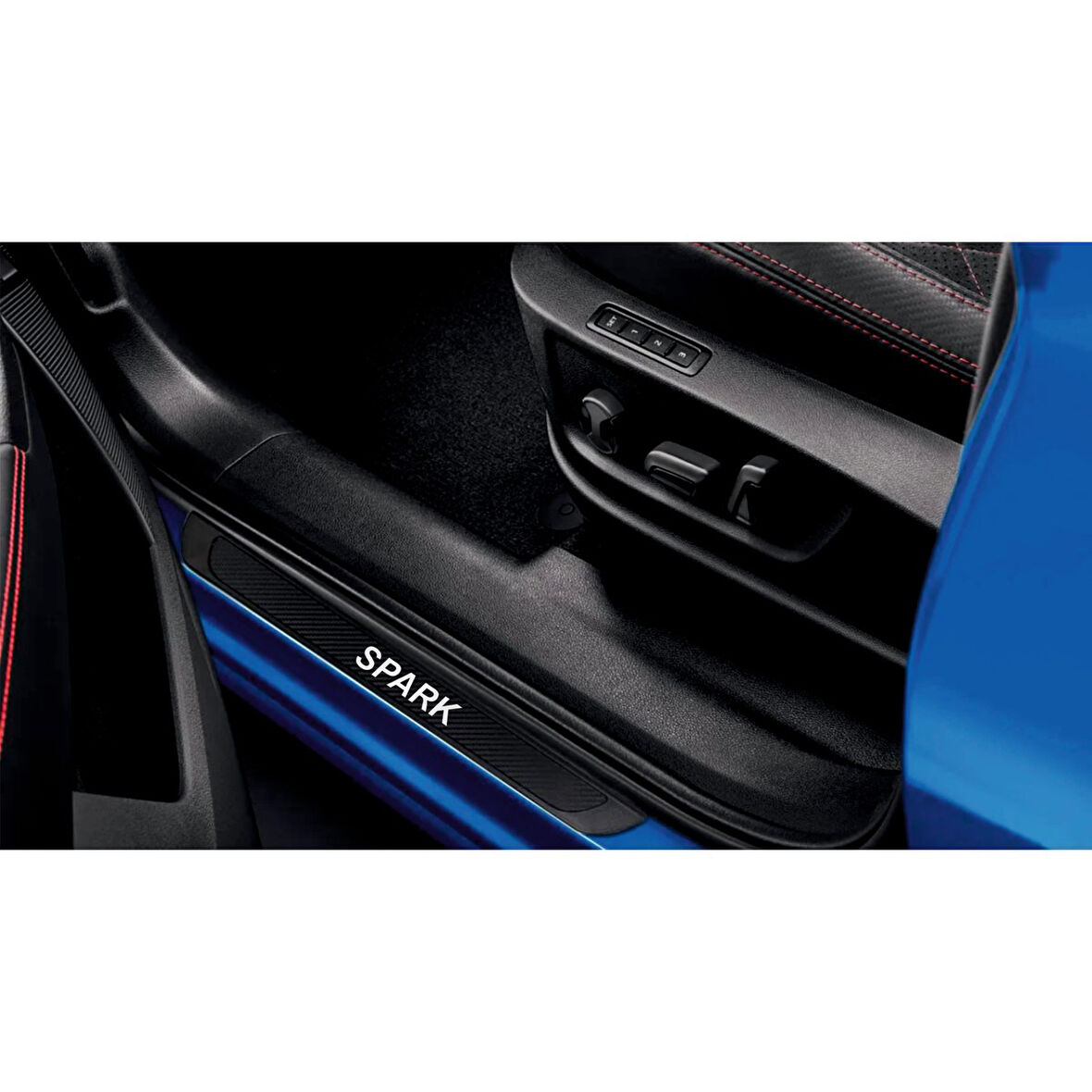 Chevrolet Spark 1998-2022 Modeller Old Karbon Kapı Eşiği 4 Parça Krom Yazılı