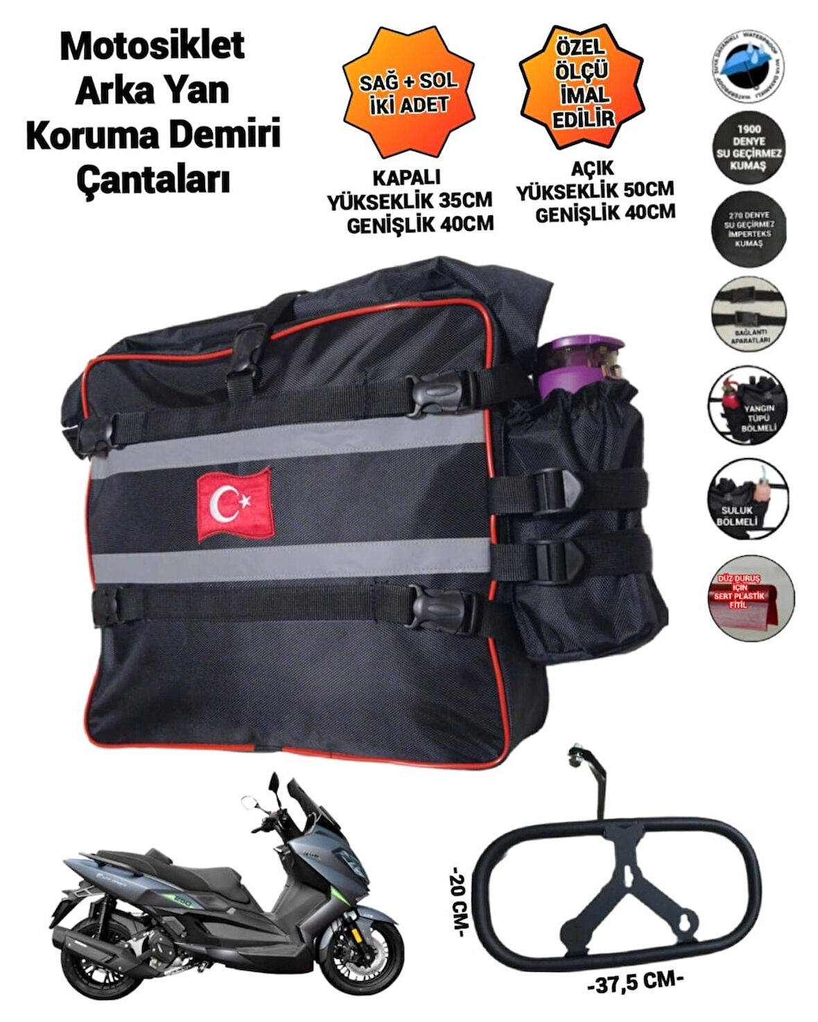 Sevbags Motosiklet Arka Yan Koruma Demiri Çantaları