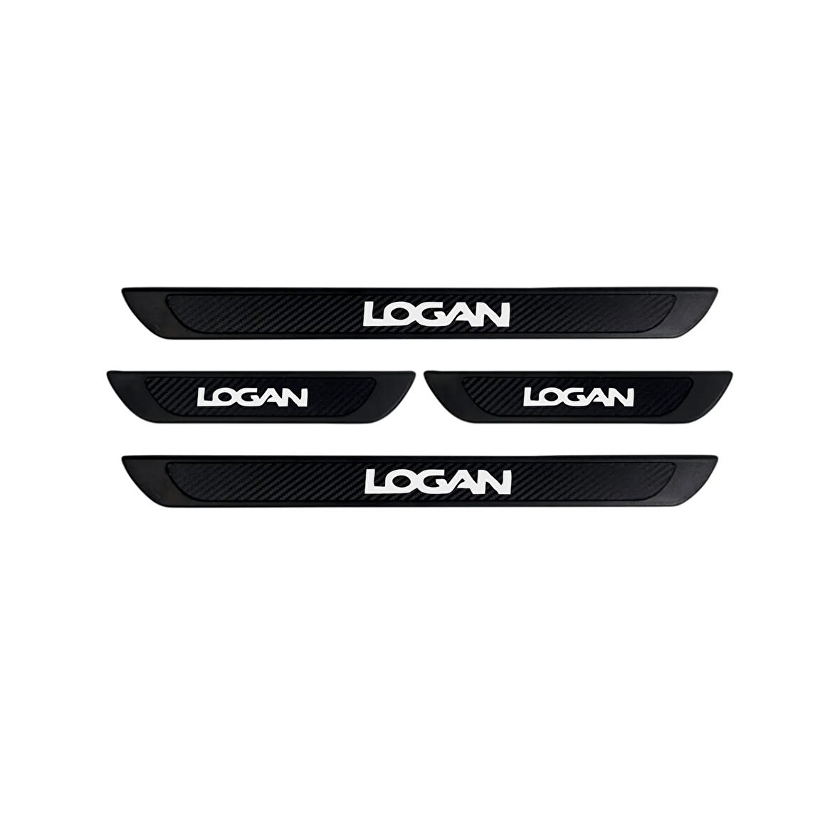 Dacia Logan 2005-2021 Modeller Old Krom Karbon Eşiği 4 Parça Krom Yazılı