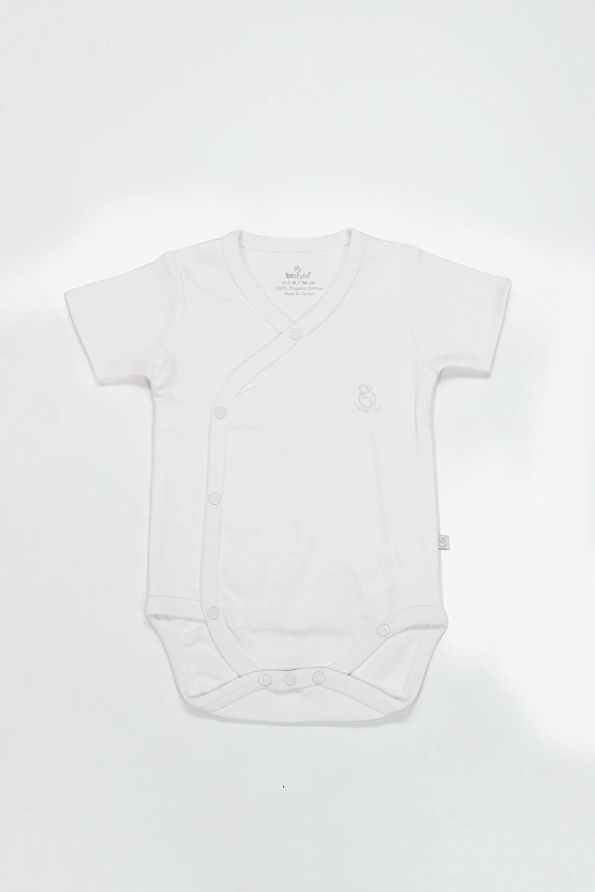 Bistyle Organik Natural Basic Style Kruvaze Yarım Kol Body Bs17101 Beyaz
