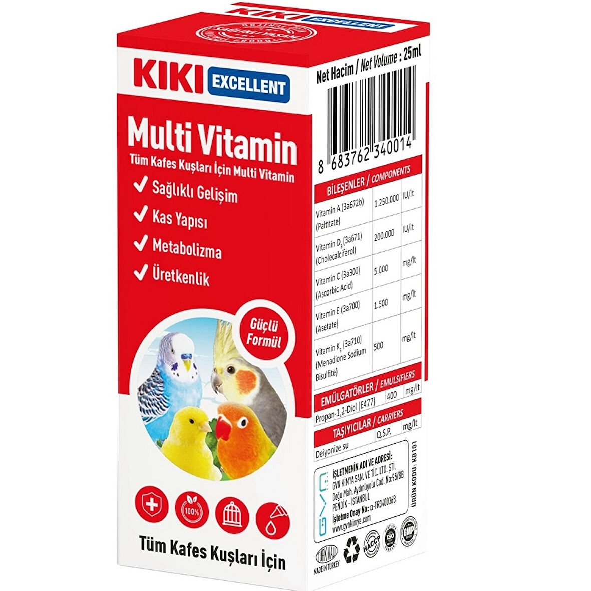 KIKI Excellent Tüm Kafes Kuşları İçin Multi Vitamin
