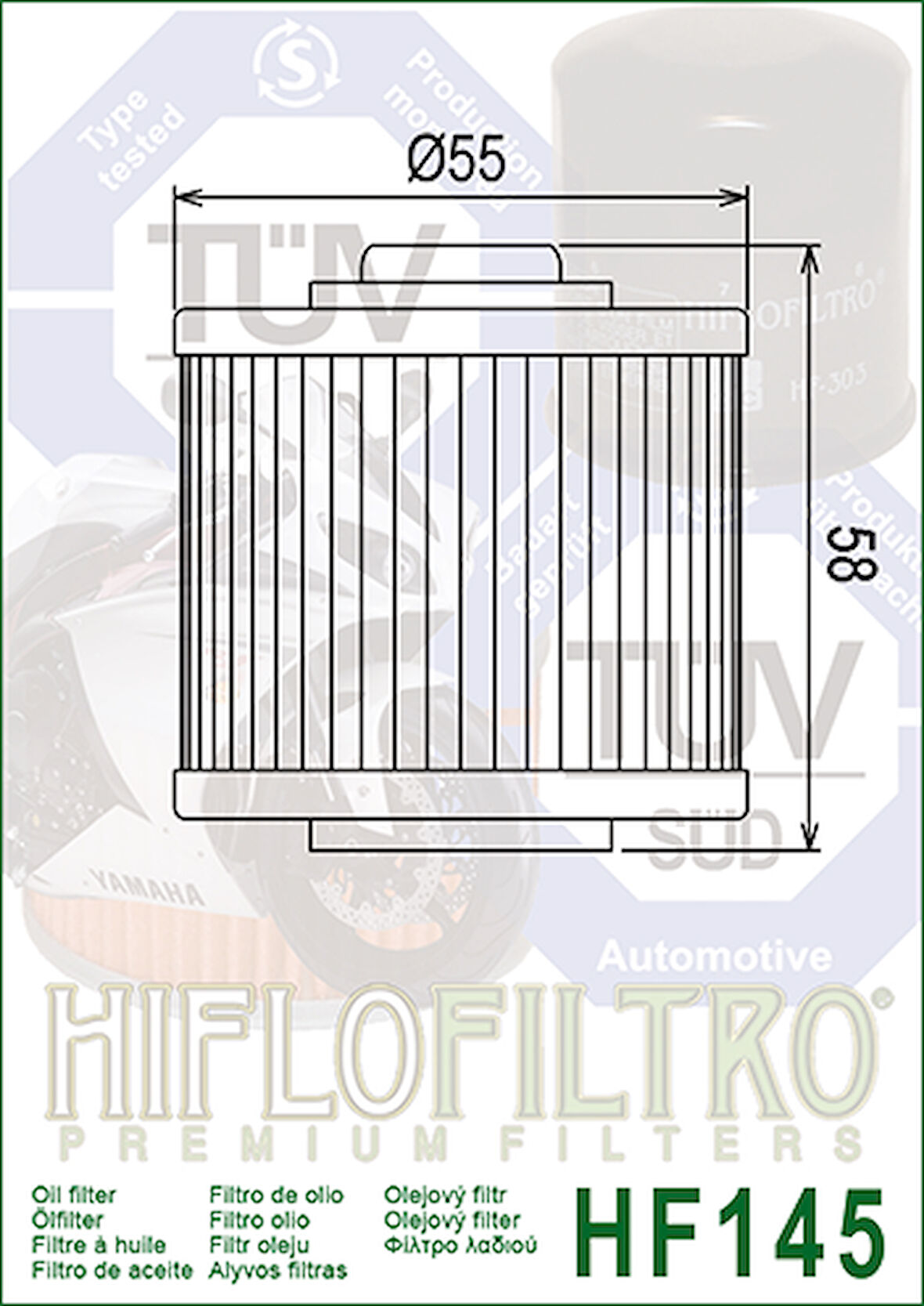 Hf145 Hıflo Yağ Filtresi 2006-2012 Yamaha Mt-03 Yağ Filtresi