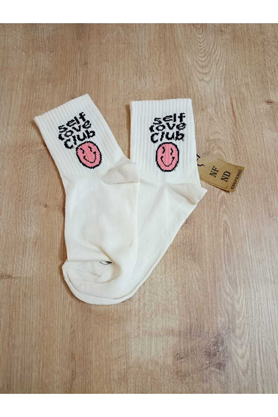 LOVECLUB DESENLİ PAMUKLU YUMUŞAK ÇORAP ARAKONÇ KADIN KREM PEMBE SOKET ÇORABI 36-40