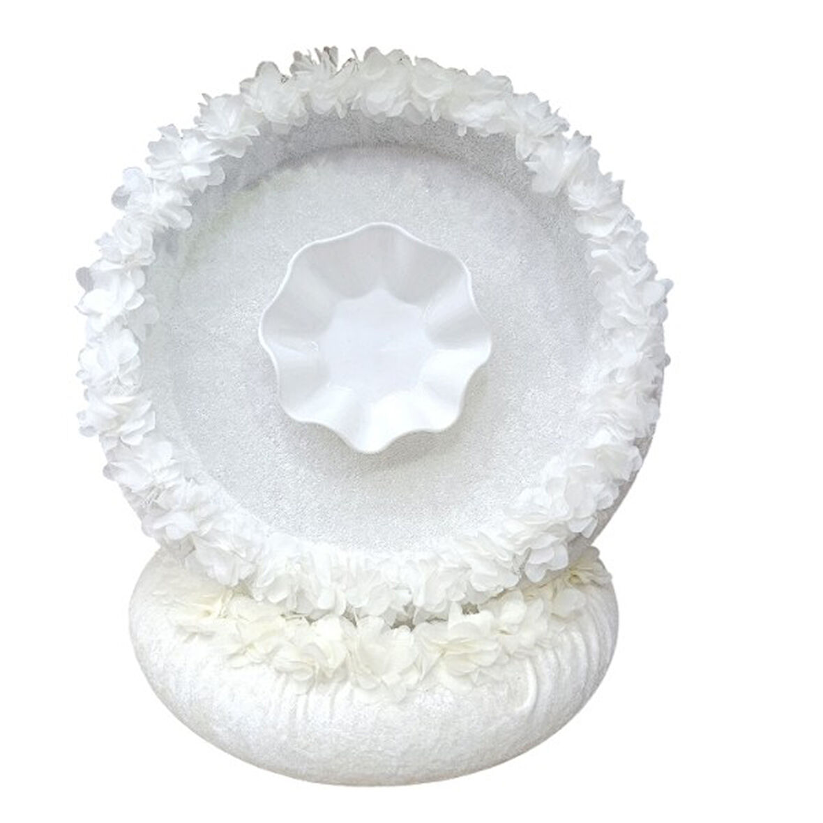 Kına Sepet Tepsi Takımı Beyaz Lazer Çiçekli