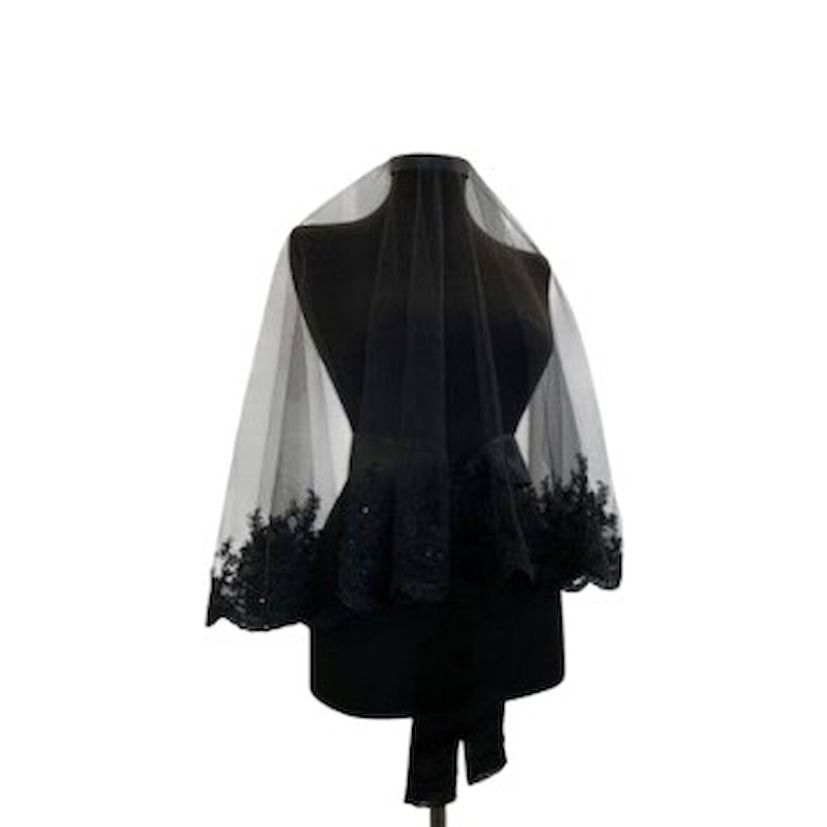 Kına Örtüsü Siyah Güpürlü