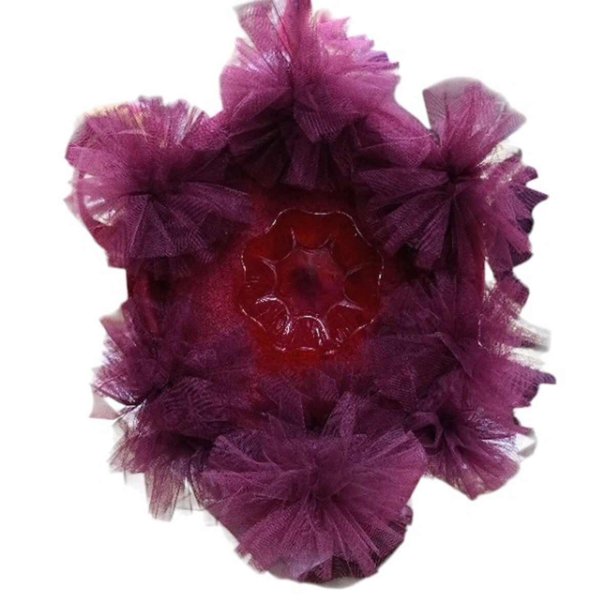 Kına Sepet Tepsi Takımı Bordo Ponponlu