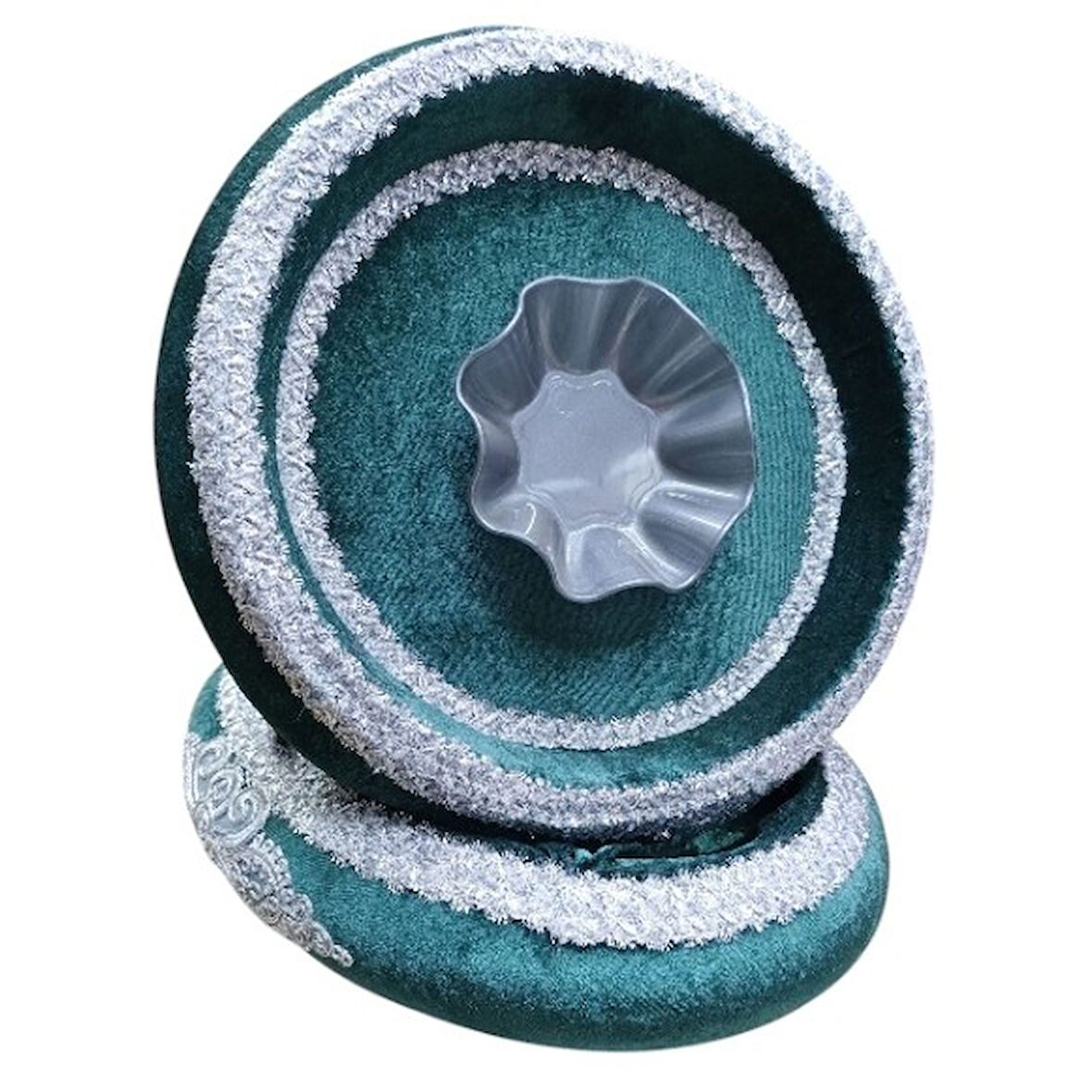 Kına Sepet Tepsi Takımı Zümrüt Yeşil Osmanlı Armalı