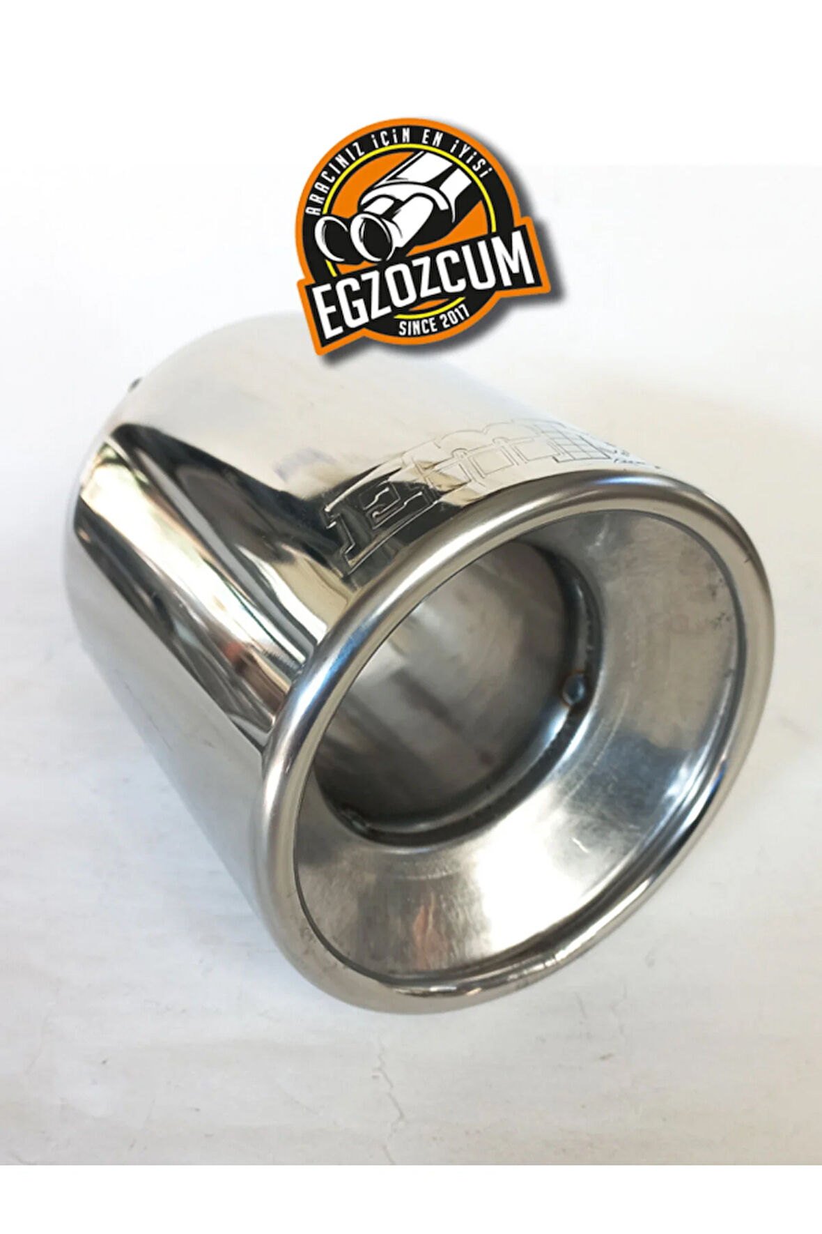 100 mm. Paslanmaz krom SESSİZ düz kesim Tek çıkış egzoz ucu eksoz  -EGZOZCUM-