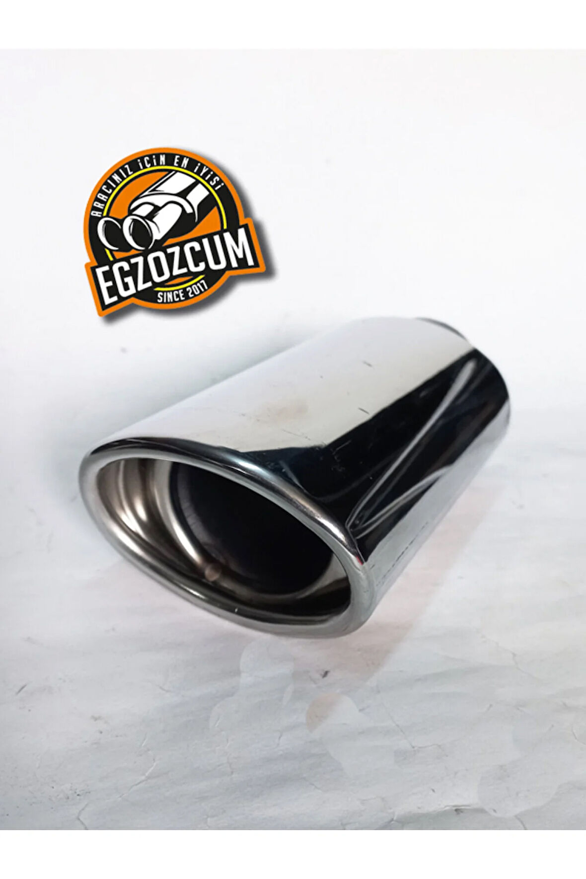 51 mm Tekli Krom oval uzun yassı kesik dolu sessiz egzoz ucu eksoz 1 adet--EGZOZCUM