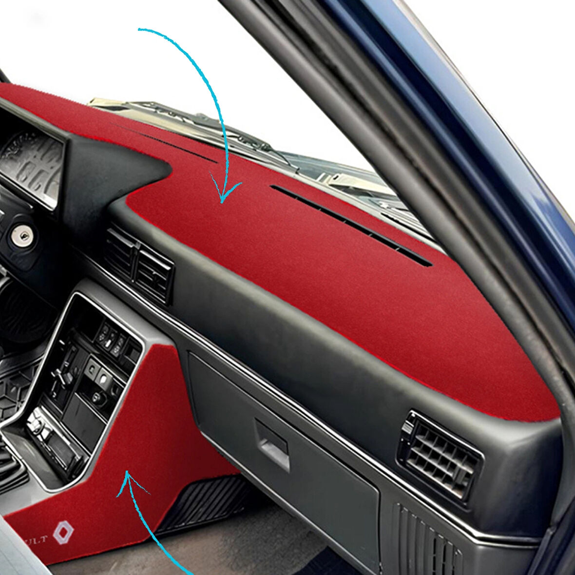 Renault Broadway R9 /11 Spring Fairway Flash Kırmızı Torpido Koruma & Vites Konsol Kaplama Halısı