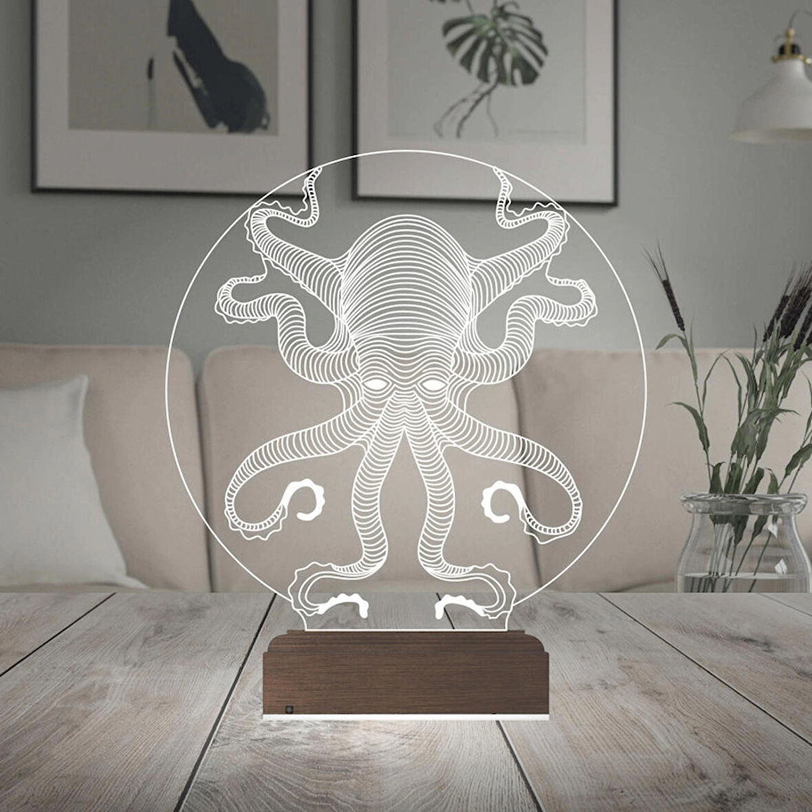 Kirppi 3d Lamba Ahtapot Şekilli Masa Gece Lambası