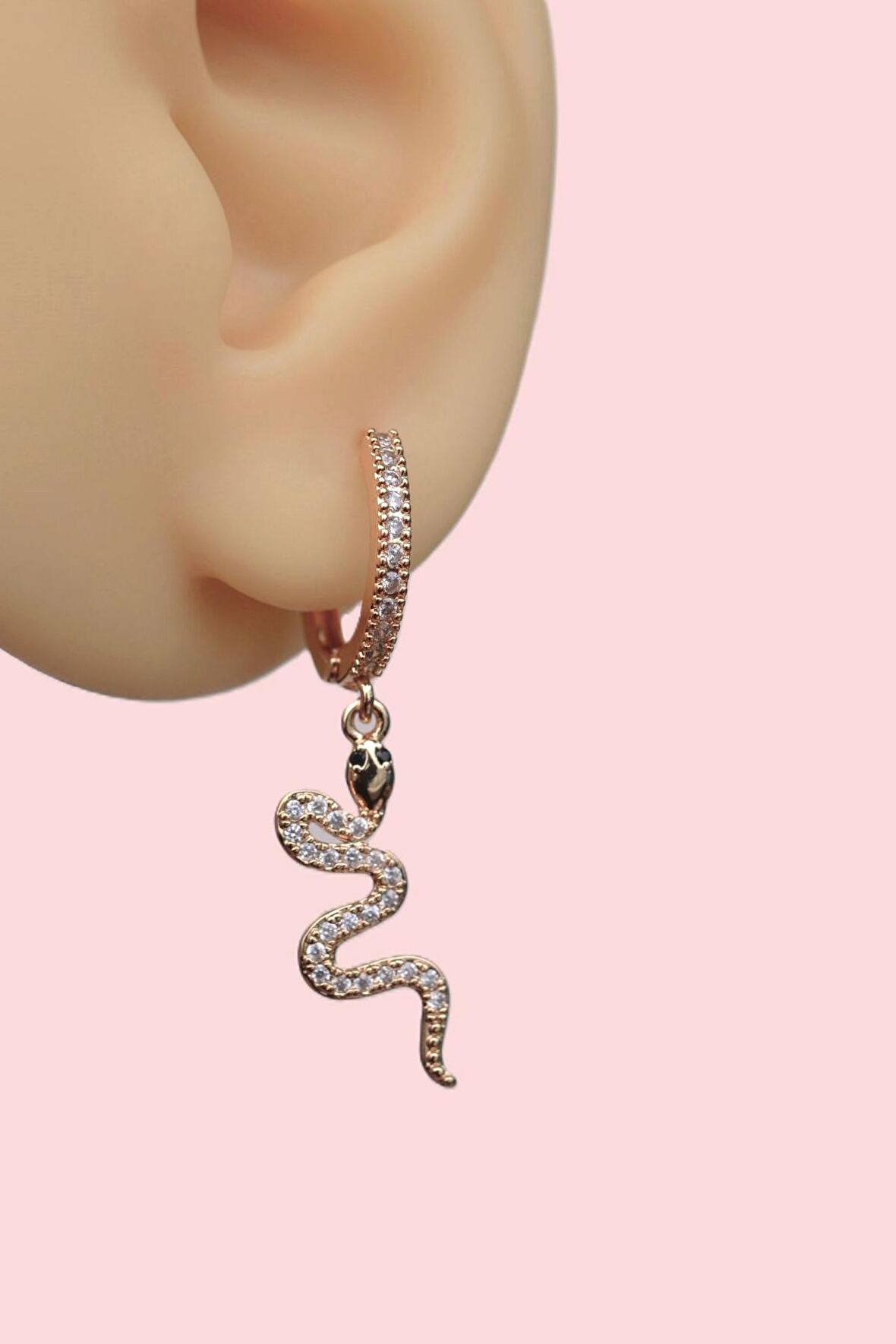 Yılan Figürlü Küpe Tek Adet Yılan Charmlı Küpe