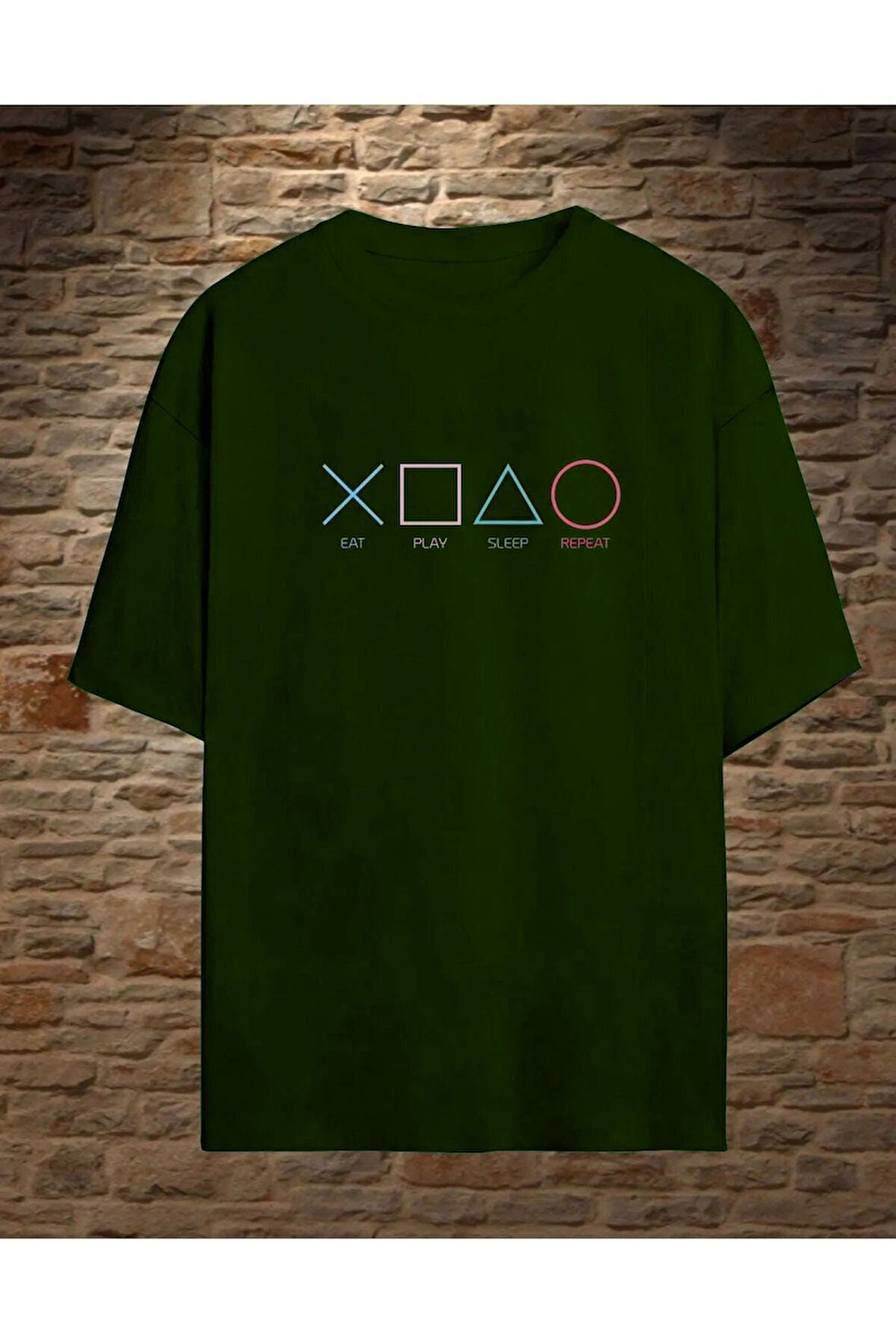 - Baskılı Oversize T-shirt Play