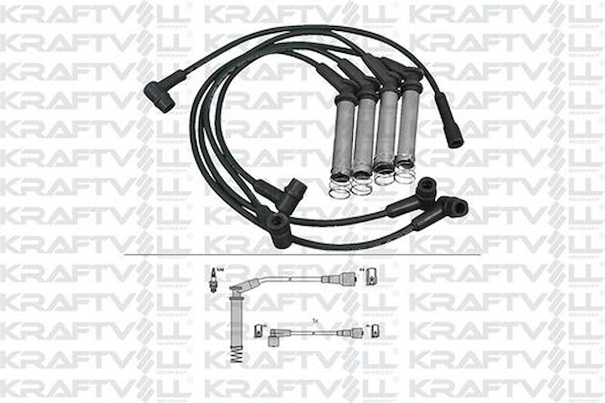 Kraftvoll 5070226 Buji Bobin Kablo Takımı Astra F 1.8 2.0 8V 92-98-Vectra A 1.8 2.0 8V 88-95 (Sılıkon Kablo)