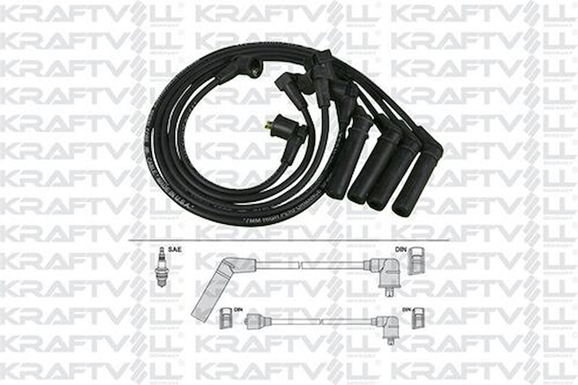 Kraftvoll 5070239 Buji Bobin Kablosu Hyundaı Excel 1.3-1.5 1990-1994 (Sılıkon Kablo)