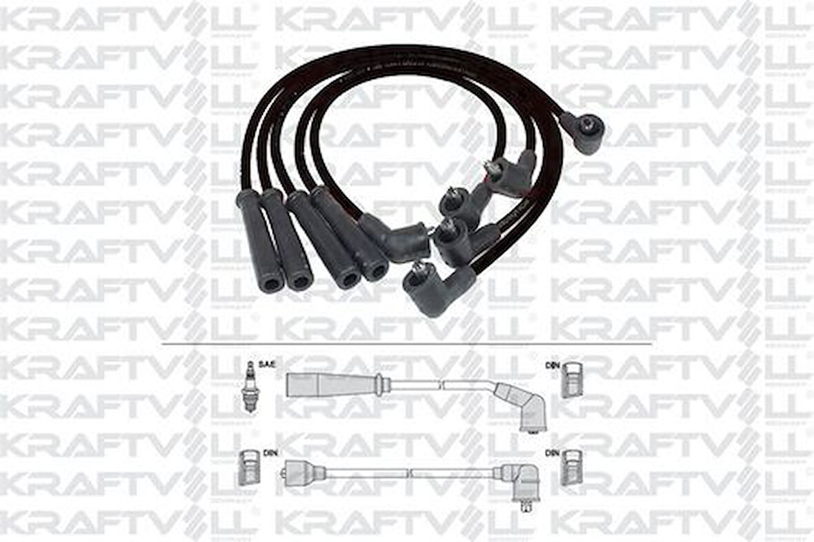 Kraftvoll 5070256 Buji Bobin Kablosu Mazda 626 III 1.8 2.0 12V (Fe-F2-F8) 87-92 (Sılıkon Kablo)