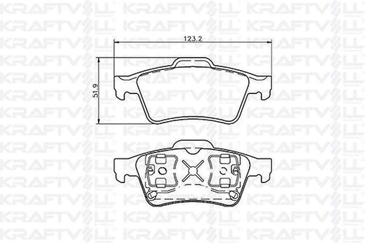 Kraftvoll 07010017 Arka Fren Balatası Connect 1.8TDCI 02-Laguna II III Latitude Espace IV Vectra C Primera 4387371