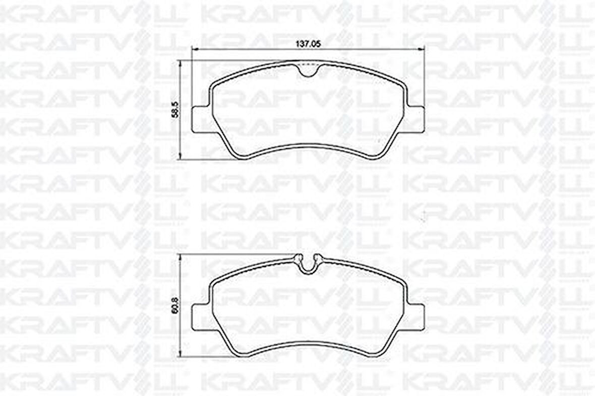 Kraftvoll 7010066 Arka Fren Balatası Transıt Custom V362 V347 V348 2.2Tdcı 12 > (Arka Tek Teker)
