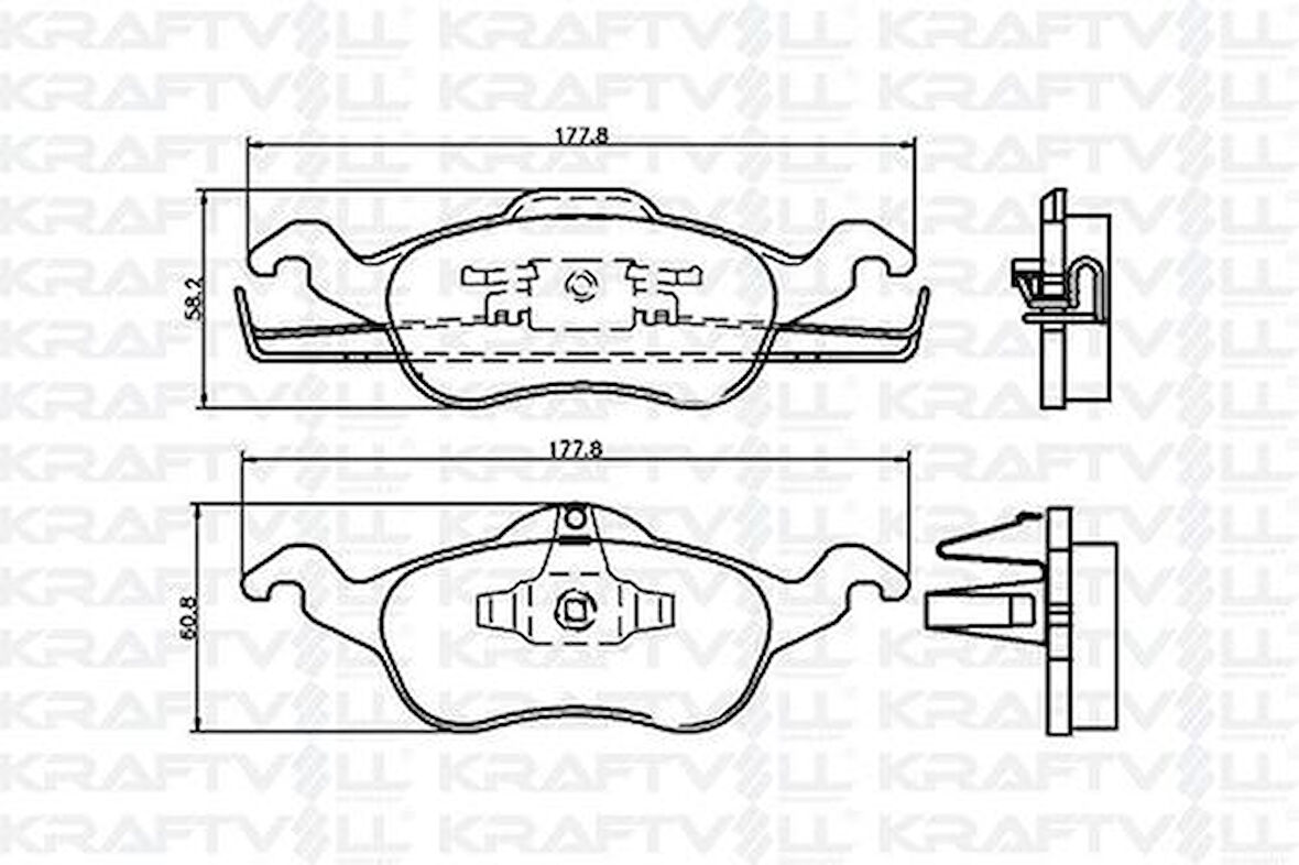 Kraftvoll 07010115 Ön Fren Balatası Focus 1.6 16V 1.8 16V 1.8TDCI 2.016V 98-03 1075558