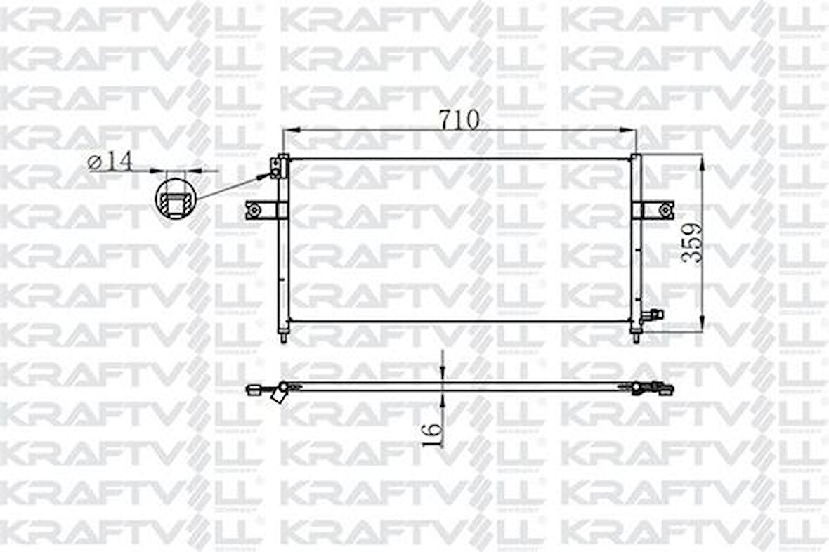 Kraftvoll 08060025 Klima Radyatörü Nissan Pickup D22 98-710x328x19 921103S401