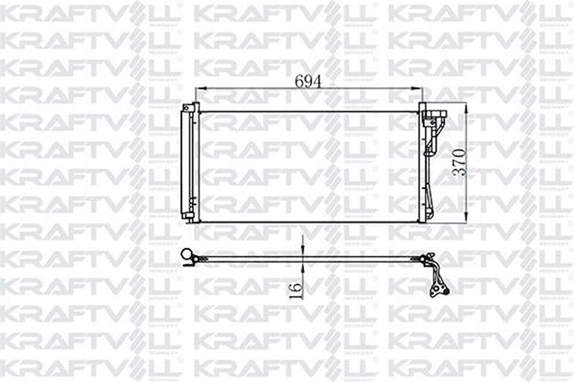 Kraftvoll 08060046 Klima Radyatörü (Kondanser) Kia Ceed Pro Ceed 2007-2012 Hyundai I30 2007-2012 (587x391x16) 976062H000