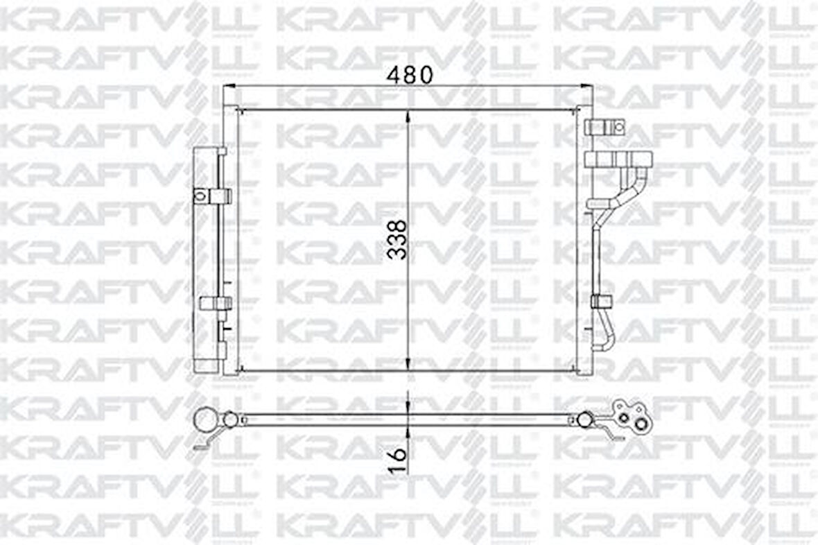 Kraftvoll 08060052 Klima Radyatörü Kia Picanto 2011-(475x348x16) 976061Y000