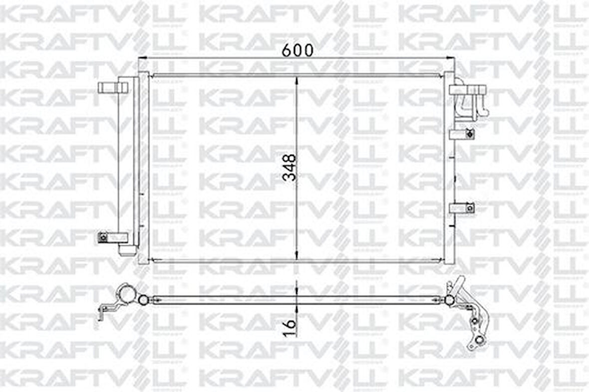 Kraftvoll 08060057 Klima Radyatörü Kia Cerato 1.5 CRDI 2004-(580x365x16) 976062F000