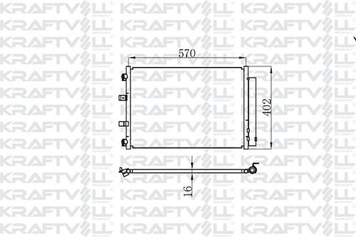 Kraftvoll 08060165 Klima Radyatörü (Kondanser) Focus III 1.0 Ecoboost 1.6TDCI 11-Grand C-Max (DXA Cb7 DXA Ceu) 11-(591x377x16) 1851079