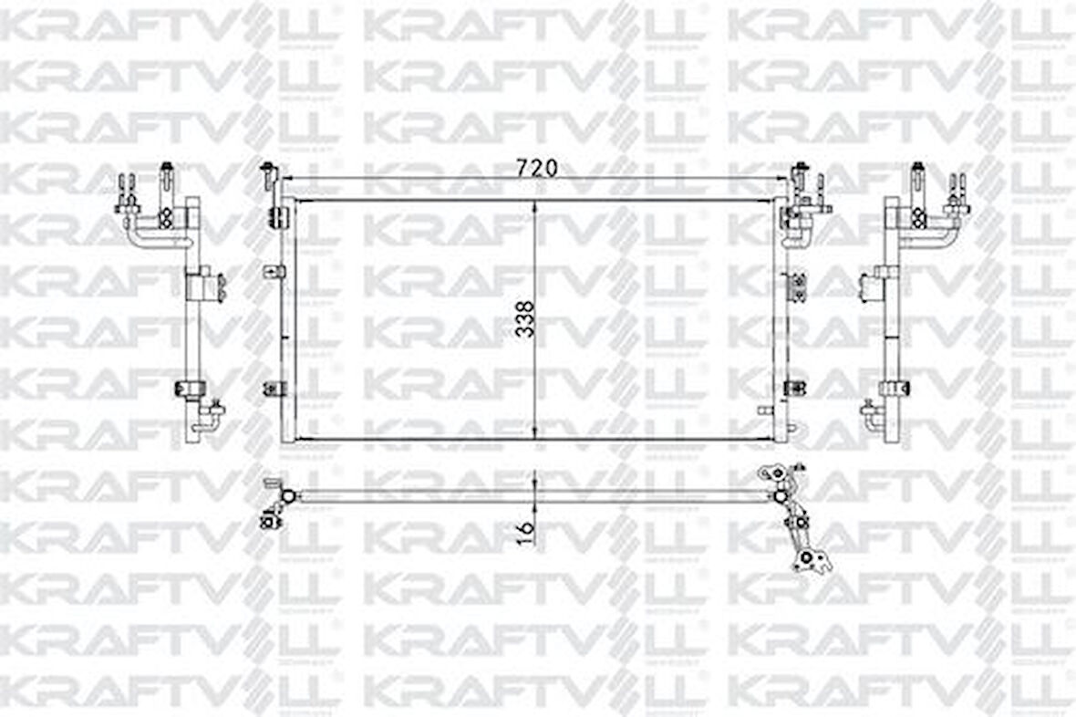 Kraftvoll 08060206 Klima Radyatörü (Kondanser) Sonata 10-Kia Optıme 12-(715x382x12) 9760638001