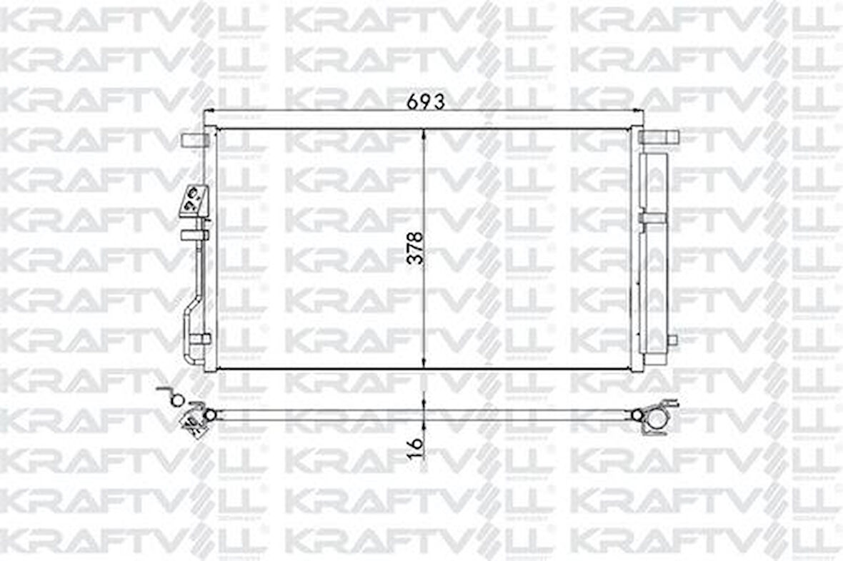 Kraftvoll 08060210 Klima Radyatörü Hyundai Tucson 1.6 CRDI 15-Kia Sportage CRDI1.6- 97606D3500