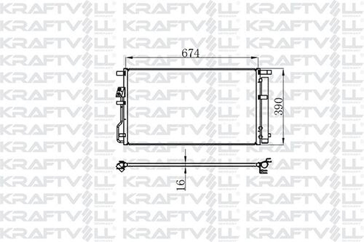 Kraftvoll 08060231 Klima Radyatörü Hyundai Tucson 1.6 CRDI 15-Kia Sportage 1.6 CRDI 15- 97606D3500
